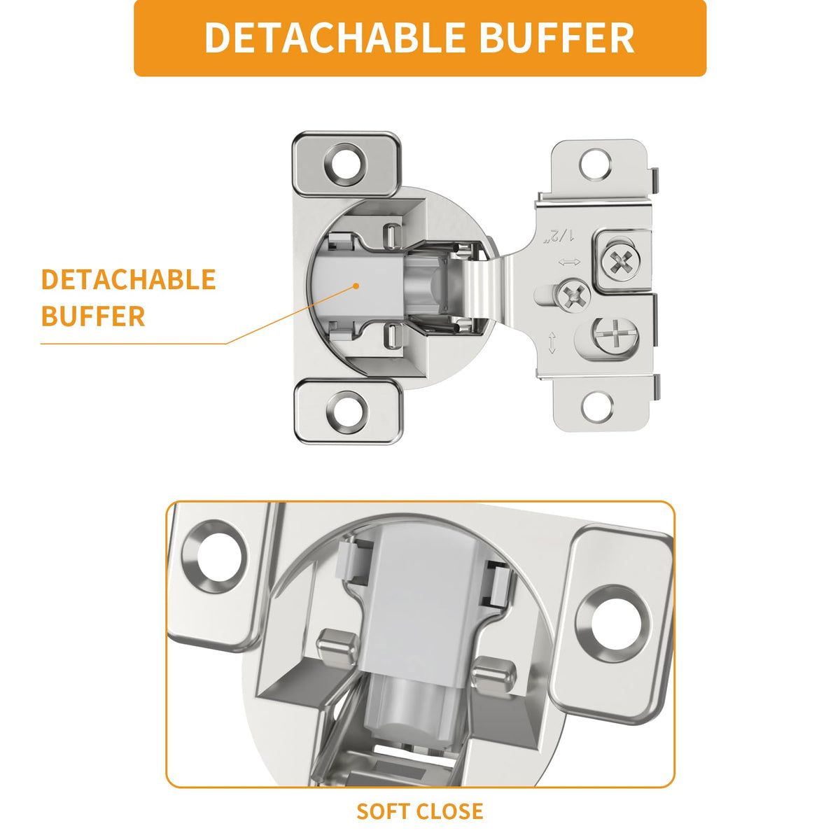 50 Pack Face Frame Cabinet Hinges, 1/2" Overlay, Soft Close, 105°