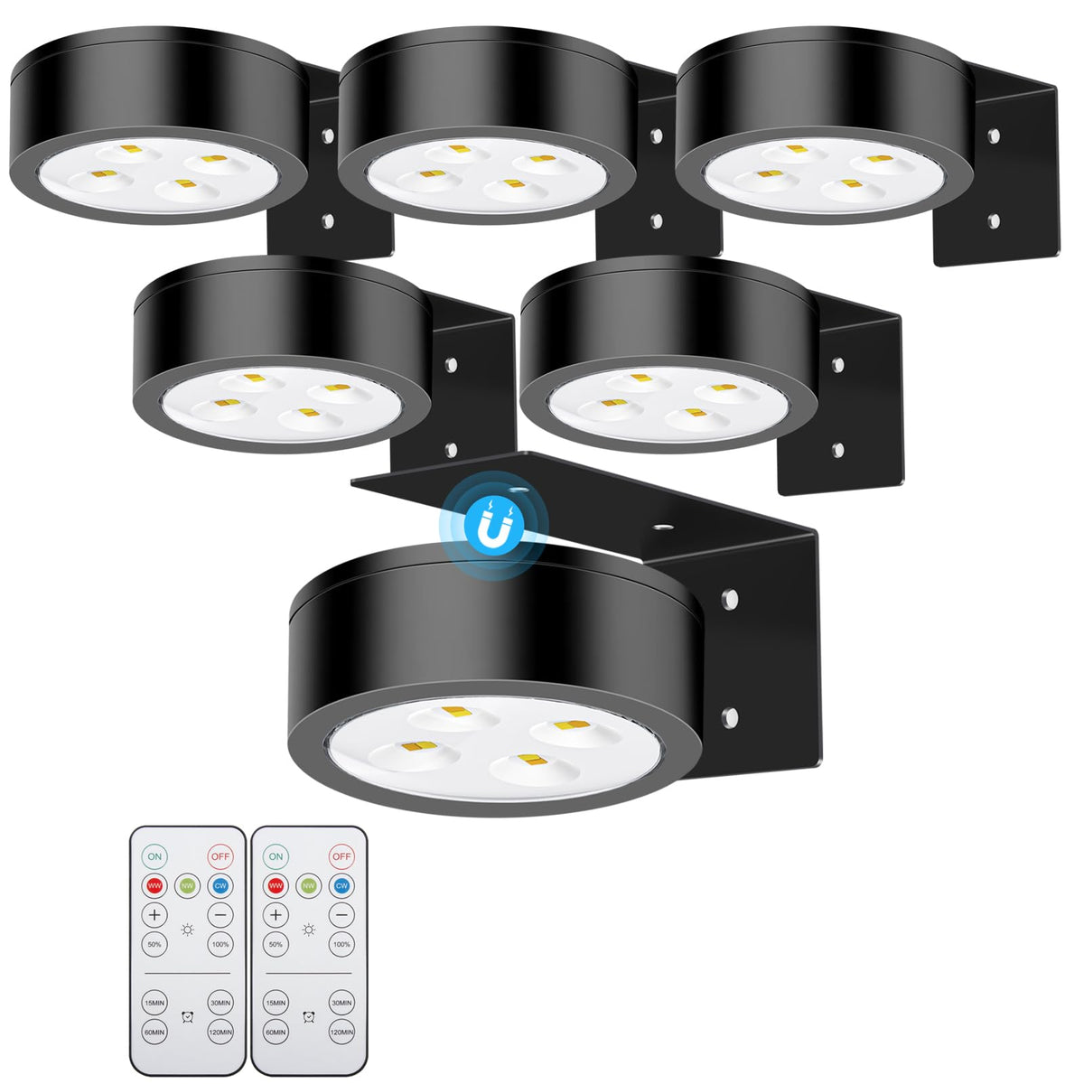 Battery-Powered Picture Lights with Remote Control, Magnetic LED Art Lights for Framing, Dimmable and Timer-Equipped