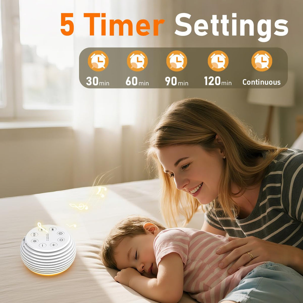 Portable Sound Machine White Noise Machine Sleep Machine with 30 32 Volume Levels 5 Timers 12 Lights Memory Function