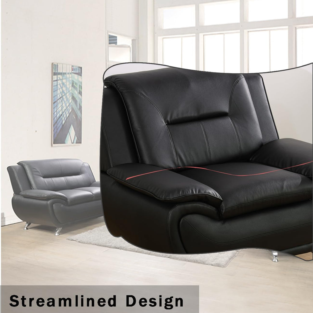 Leather Couches Couch Set, Sofa Furniture Sets (b-Leather Black, Sofa+Loveseat)