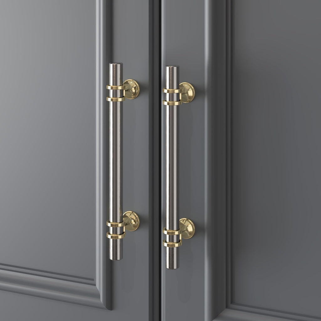 10 Pack 5 Inch Brushed Nickel and Gold Cabinet Handles