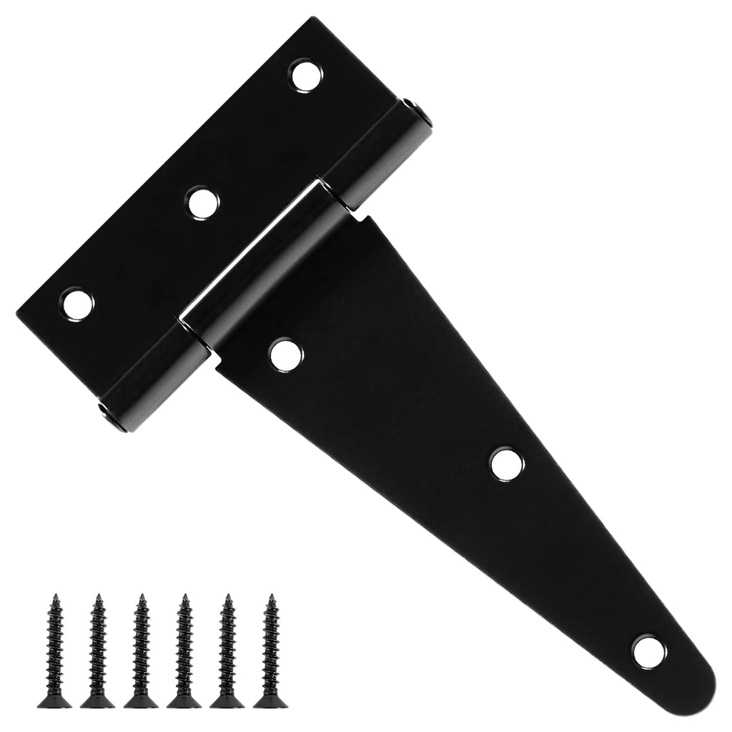 Matte Black T Gate Hinges for Wood Shed Barns 6 Pack 6 Inch 2.5mm