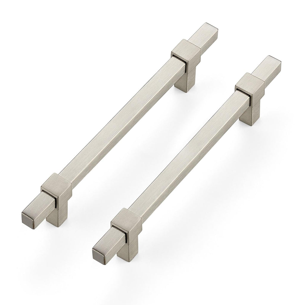 15 Pack Brushed Nickel Cabinet Handles, 5" Hole Center Drawer Pulls