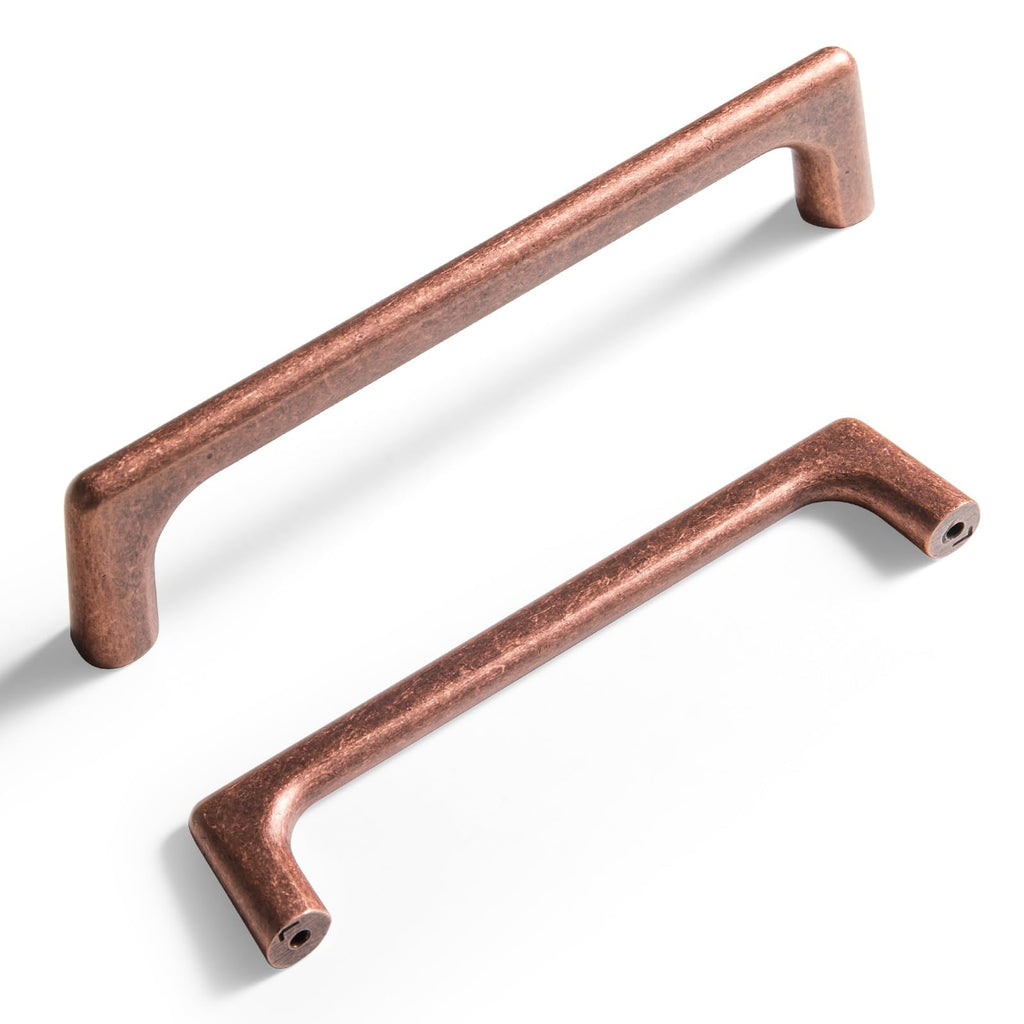 Antique Copper Cabinet Pulls with 5''(128mm) Hole Centers,Retro Style Zinc Alloy Cabinet Pulls for Drawer,Cupboard