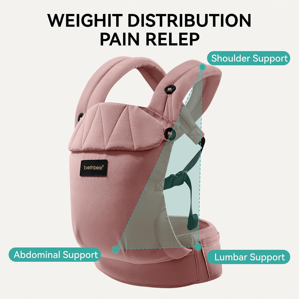 Carrier Newborn to Toddler 7-45 lbs with Natural Material, Ergonomic Design,Versatile and Adjustable,Hands Free