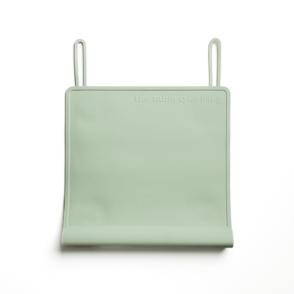 Silicone Suction Baby Placemat with Edge Bumper, Sage Green