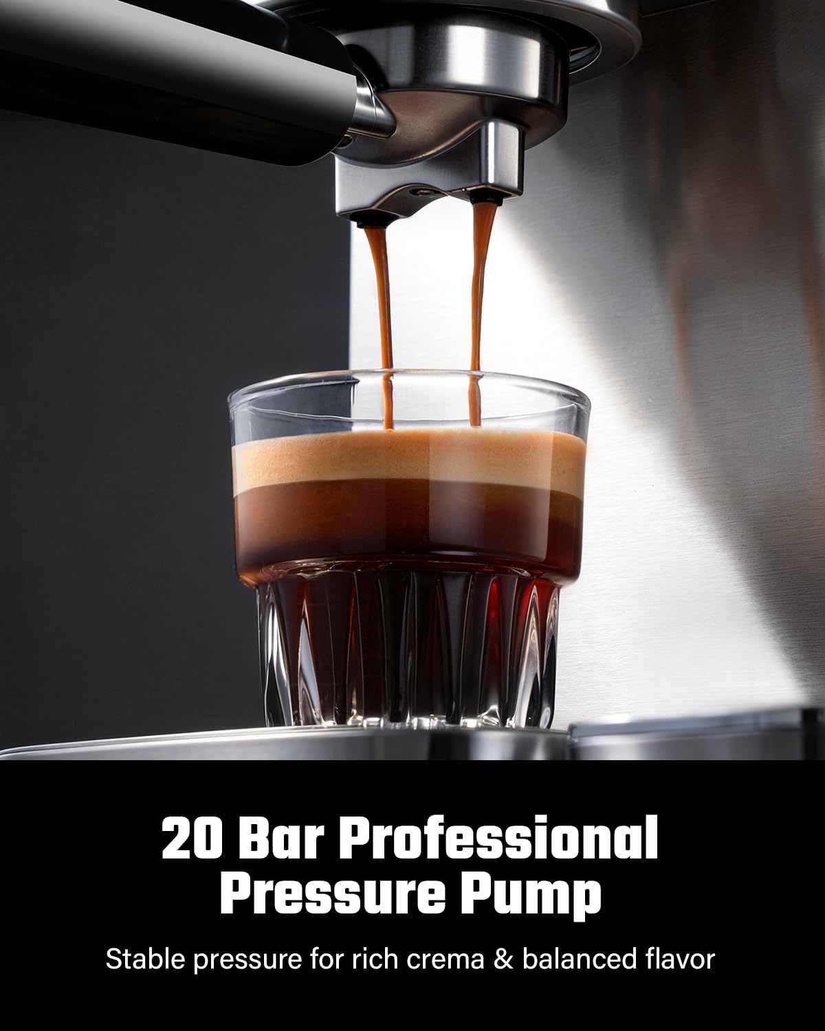 20 Bar Espresso Machine with Auto Milk Frother & Touchscreen, 1350W