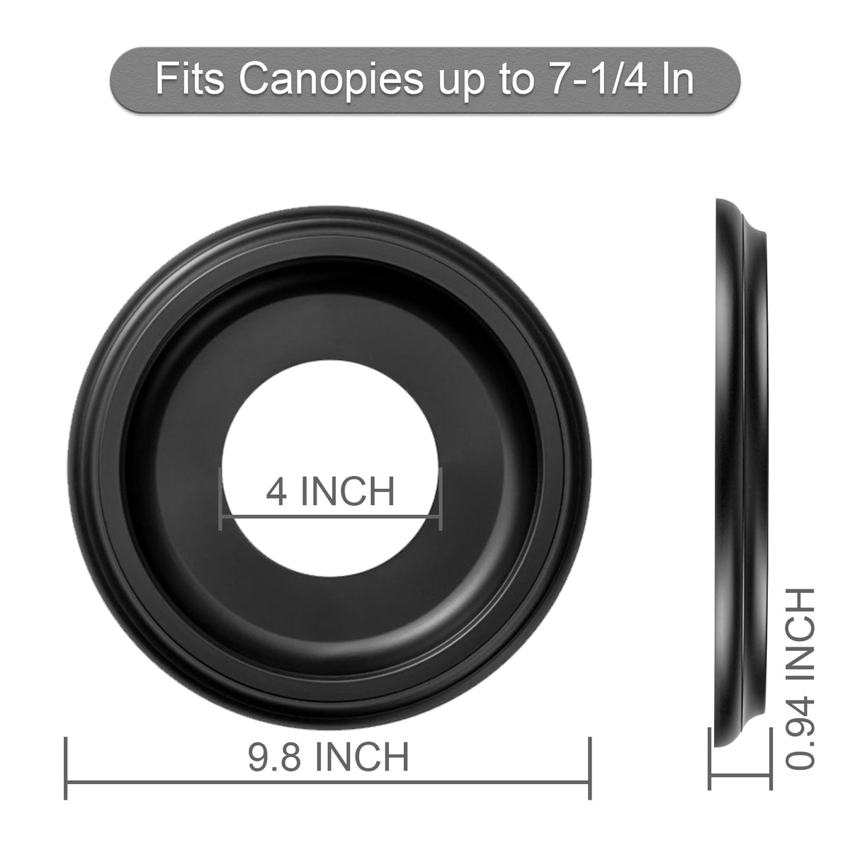 4 Pack Black Molded Nylon Ceiling Medallion for Light Fixtures