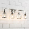 Brushed Nickel Bathroom Light Fixture 4 Lights Bathroom Vanity Lights Over Mirrors with Clear Glass Shade 30.7 inch
