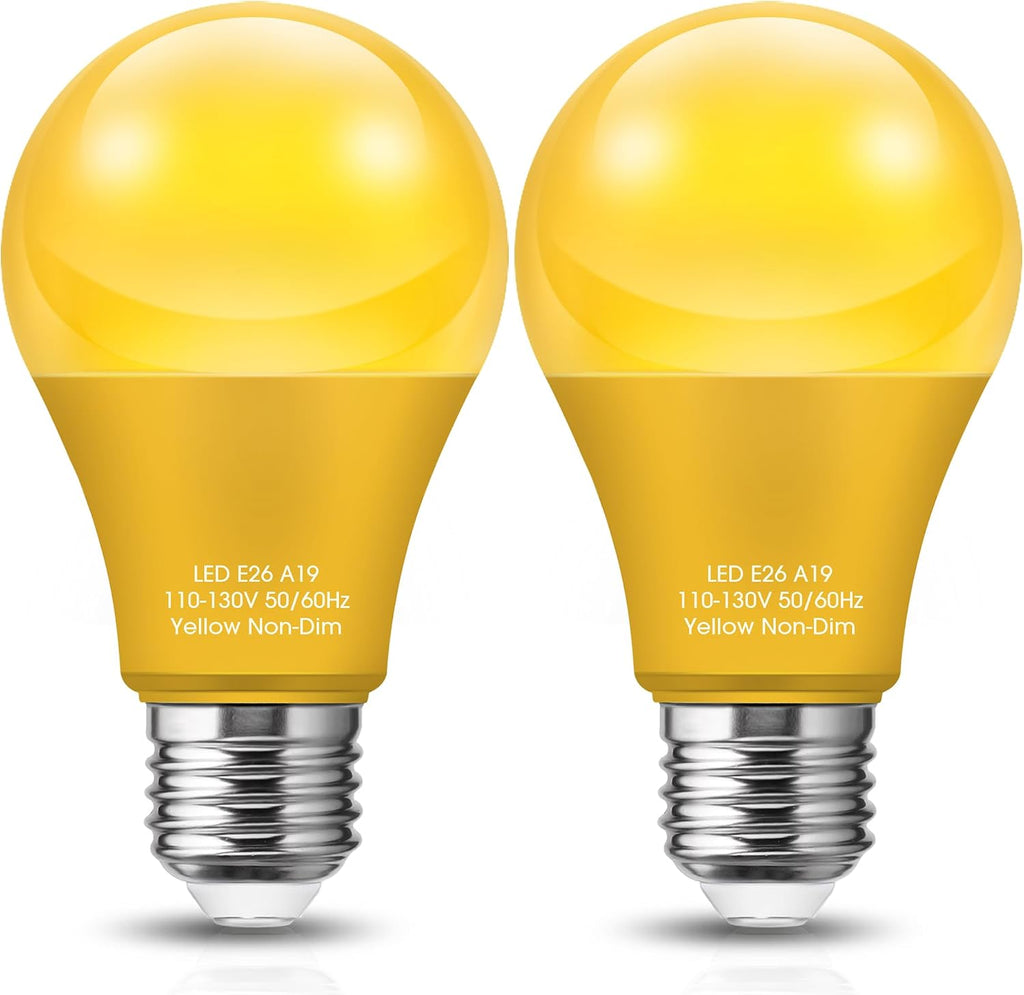 Yellow Light Bulbs,Bug Lights for Outside, A19 Bug Light Bulbs