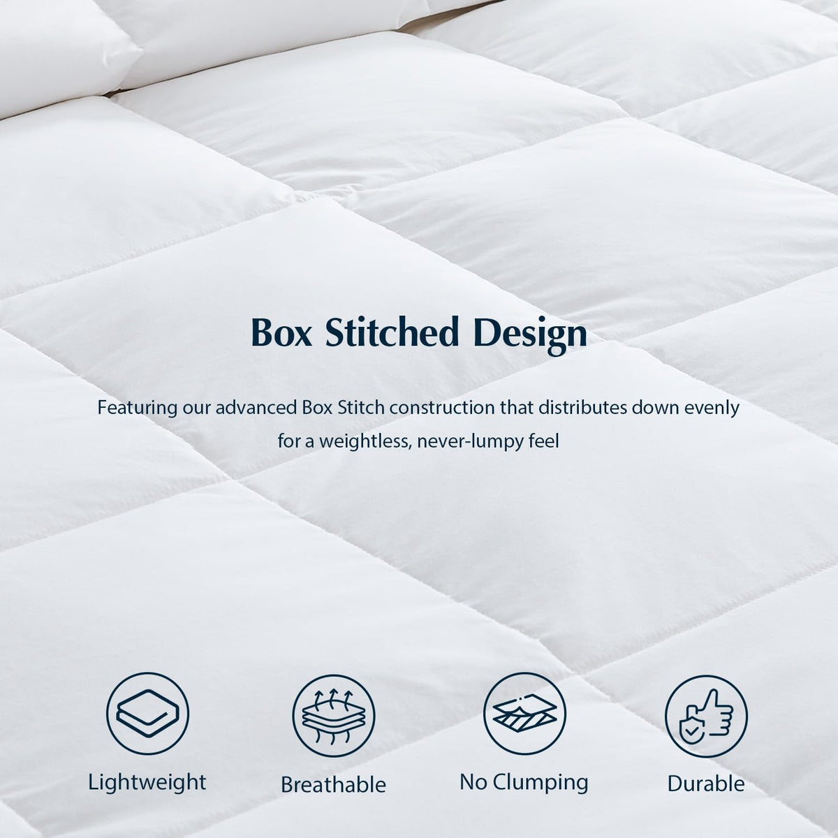 Lightweight Goose Feather Down Fiber Comforters King, Summer Duvet Insert, Ultra Soft, Breathable, Hotel Luxury