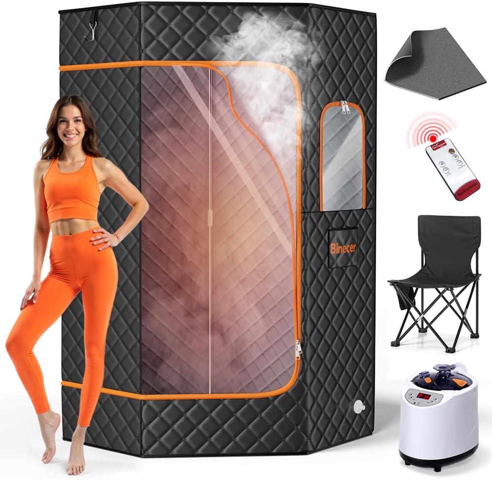 Portable Steam Sauna, Large Sauna Box, Portable Sauna for Home, Sauna Tent with 3L 1200W Steamer, 15 Levels