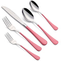 20-Piece Pink Silverware Set for 4, 18/0 Stainless Steel Flatware Cutlery Utensils Set, Include Dinner Knives,Dinner