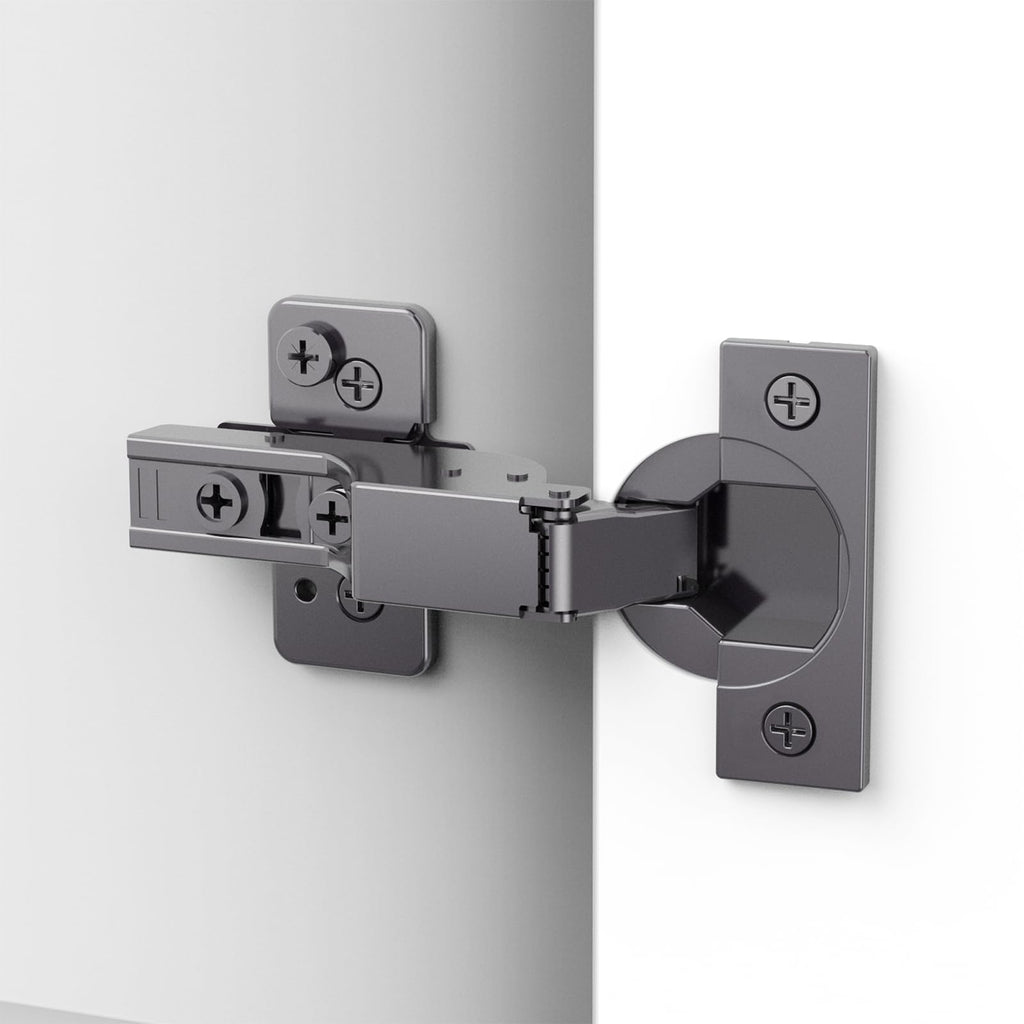 20 Pack Frameless Inset Soft Close Concealed Hinges, Black Titanium Plated, Self Closing, 105° Open Angle 3D
