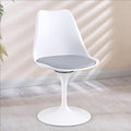Inspired Saarinen Style Swivel Tulip Side Chair with Backrest, Multi-Colour Leather Soft Cushion Armless Dining Chairs Office Living Room