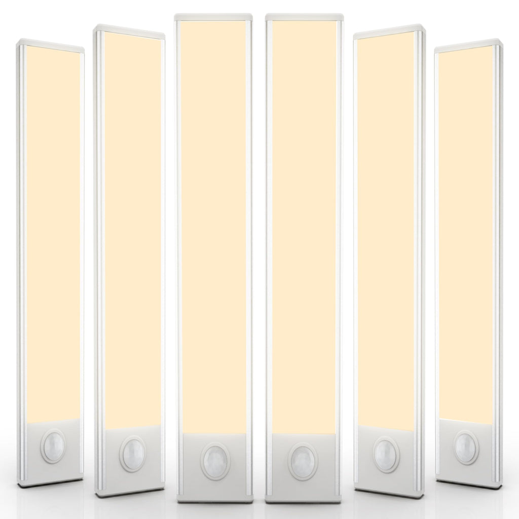 16 inch Under Cabinet Lighting, 6 Pack Motion Sensor Light Indoor Rechargeable Magnetic Closet Lights Battery
