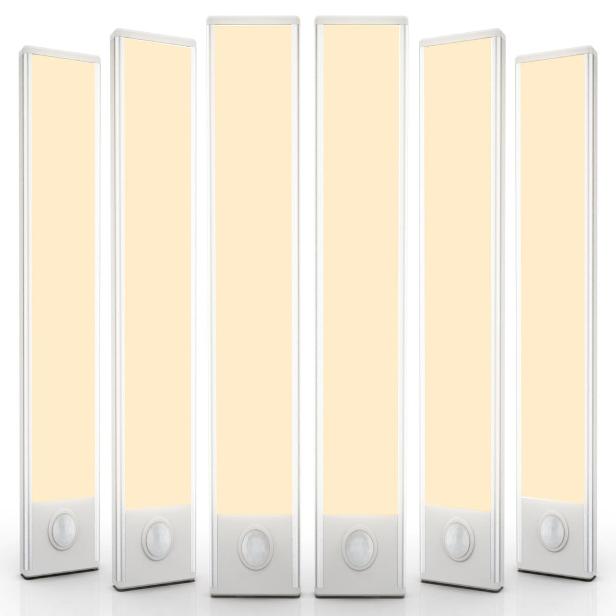 16 inch Under Cabinet Lighting, 6 Pack Motion Sensor Light Indoor Rechargeable Magnetic Closet Lights Battery