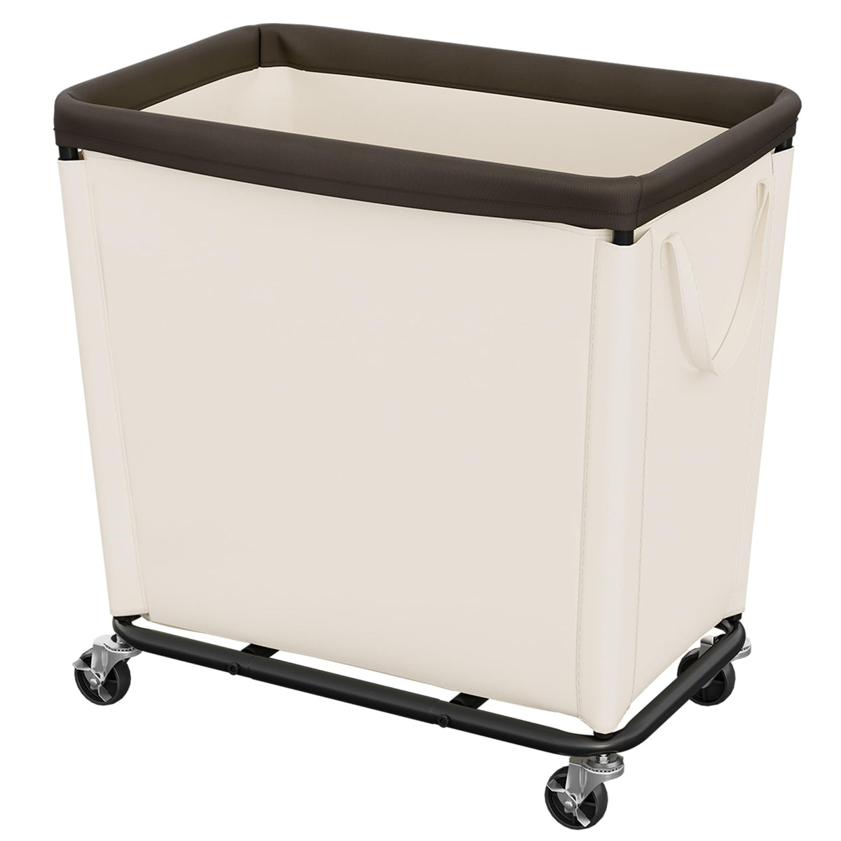 Hamper with Wheels, 310L Large Beige Basket Cart