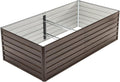8x4x2 FT Galvanized Metal Raised Garden Bed Kit with Woodgrain Finish, Large Open-Bottom Outdoor Planter Box for