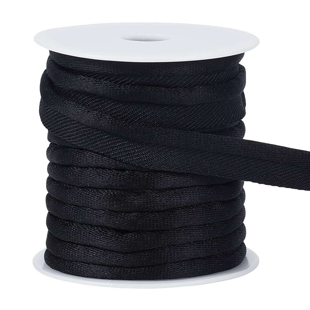 Black Piping Cord Trim, 5/8 inch Polyester Bias Tape Piping, Upholstery Piping Trim for Sewing Lip Cord Trim - 10 Yard