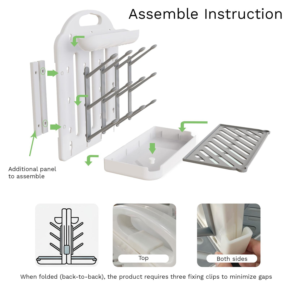 Baby Bottle Drying Rack 2 Pack, 24-Hook Modular Vertical Bottle Drying Rack for Baby Bottles, Pump Parts and