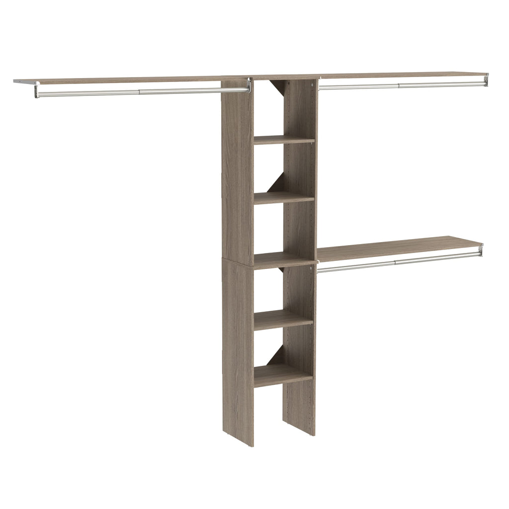 SuiteSymphony 16-Inch Closet Organizer with Shelves, Natural Gray