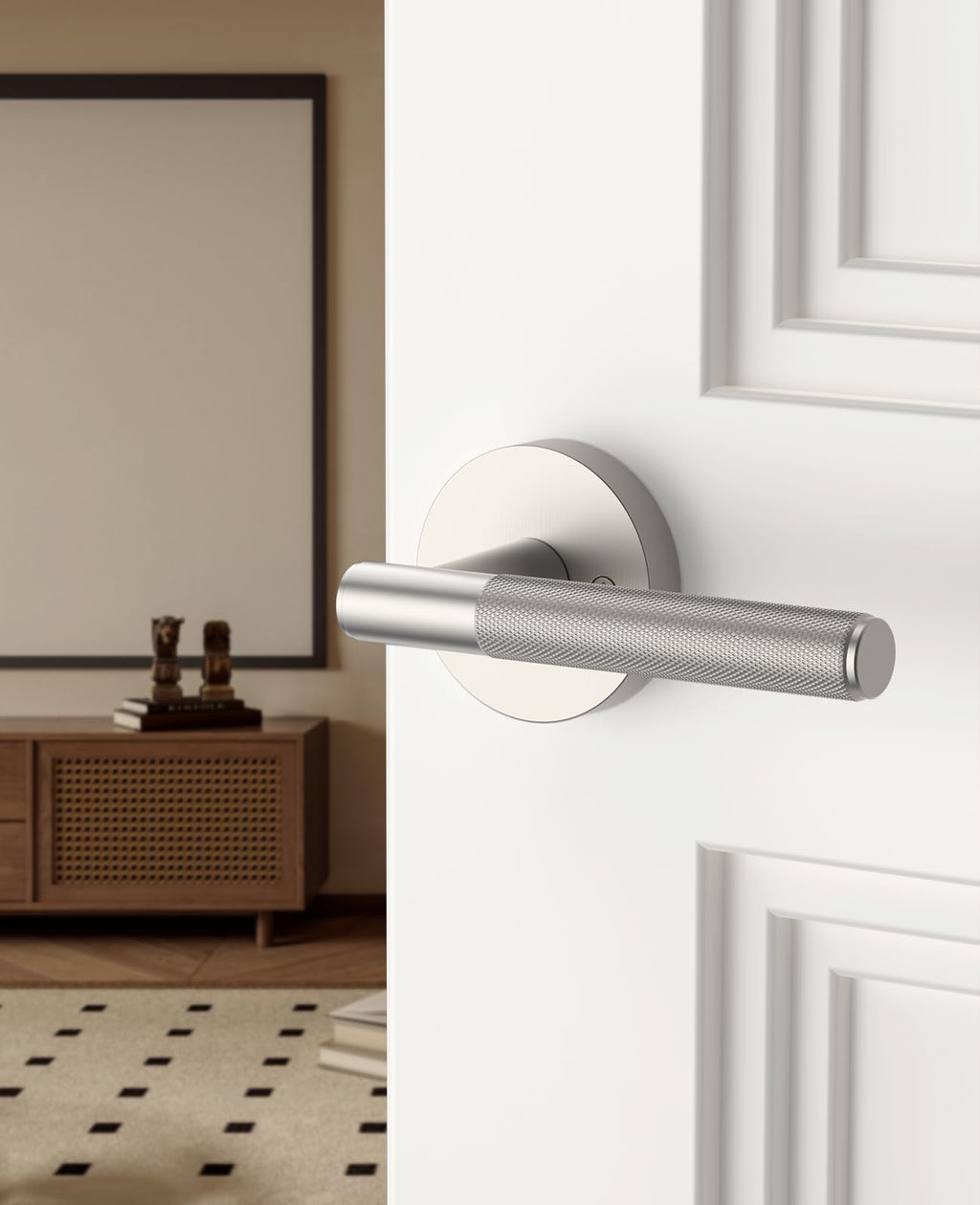 8 Pack Brushed Satin Nickel Dummy Interior Door Handles