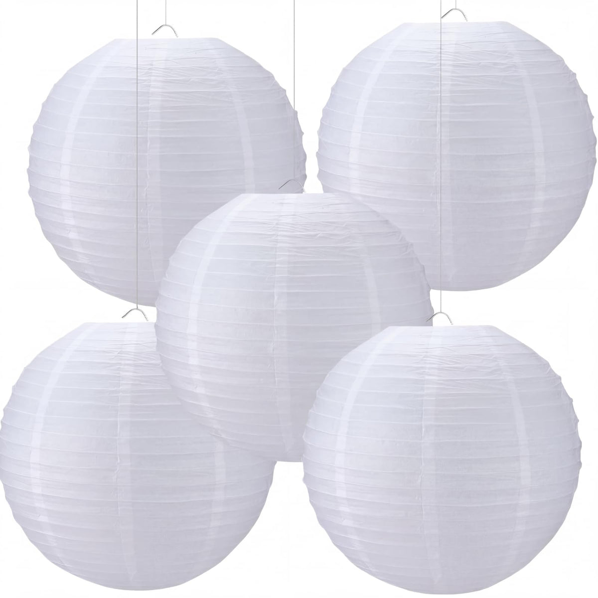 Inspired Noguchi Style 5 Pcs 18 Inch Large White Paper Lanterns Gaint Round Paper Lamp
