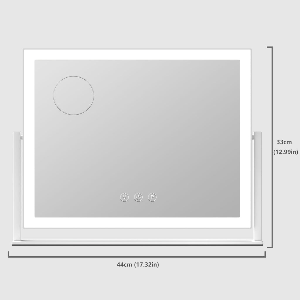 17.3 x13 in Lighted Makeup Mirror, 10X Magnifiers