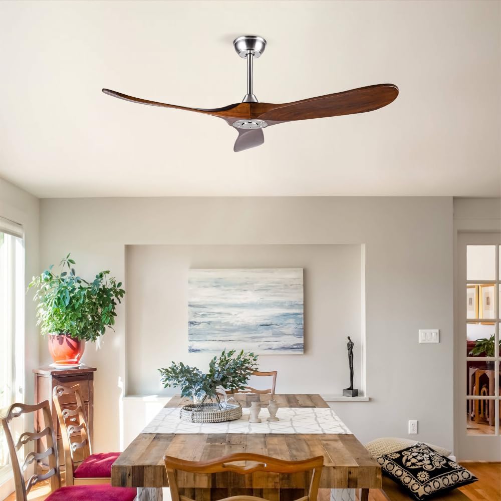 52" Walnut Outdoor Ceiling Fan with Remote