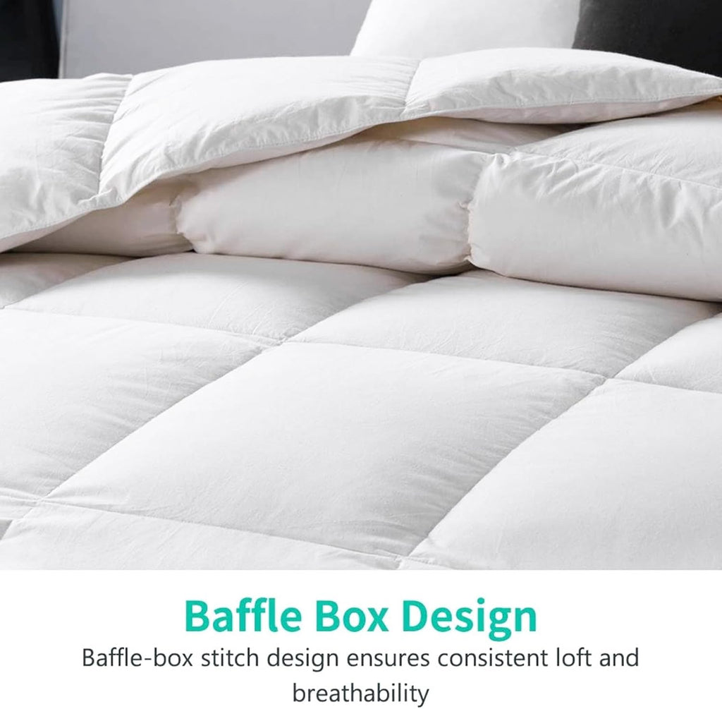 Luxury 100% Organic Cotton All Season Down Feather Fibers Comforter