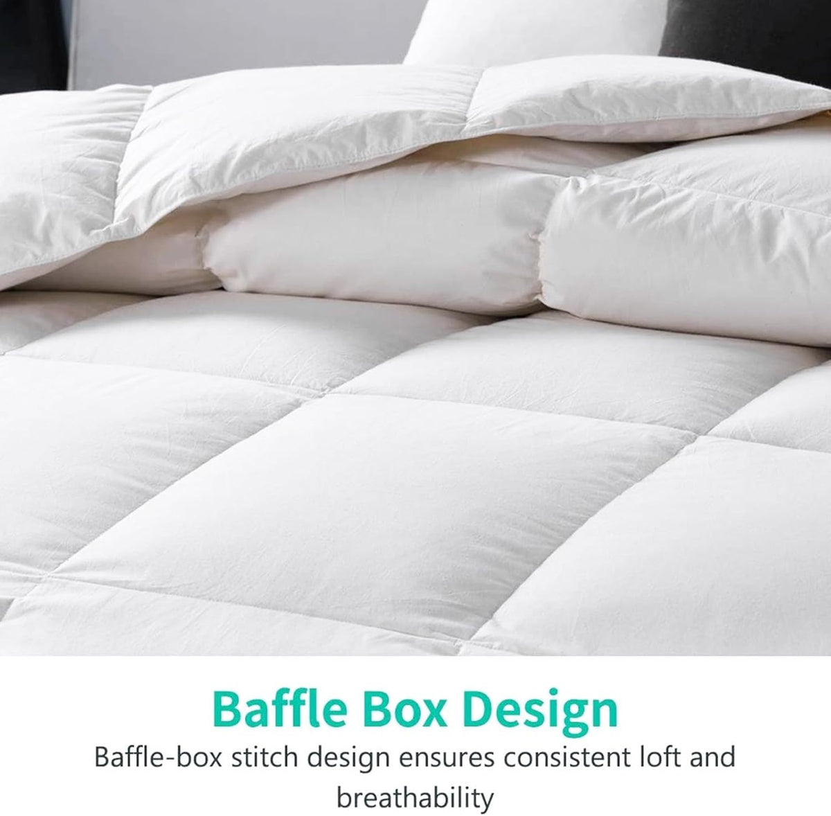 Luxury 100% Organic Cotton All Season Down Feather Fibers Comforter