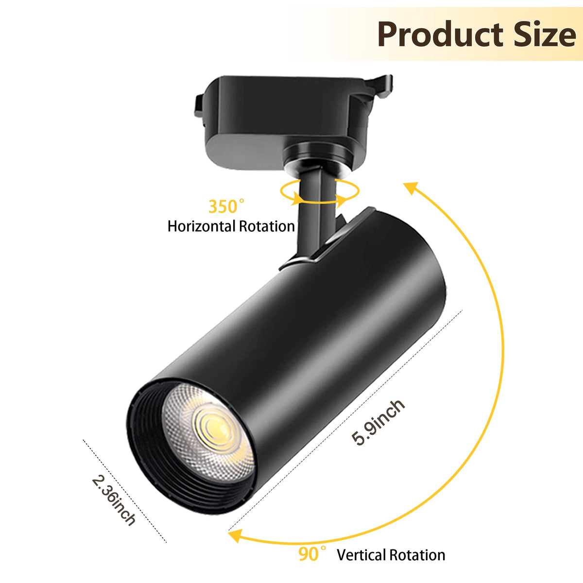 H Type LED Track Lighting Kit Dimmable Adjustable Angle Light Heads