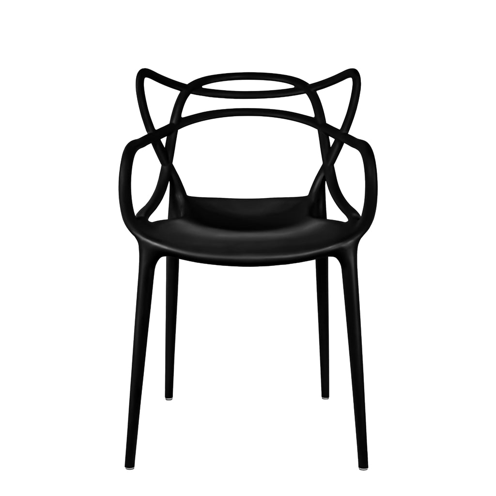 Modern Dining Chair | Stackable Indoor or Outdoor Entangled Side Chair | Weather Resistant Plastic, Restaurant