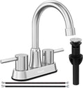 Bathroom Faucets, Bathroom Faucet 3 Hole, Bathroom Sink Faucet, Faucet for Sink 4 Inch 2 Handle Centerset, Lead-Free