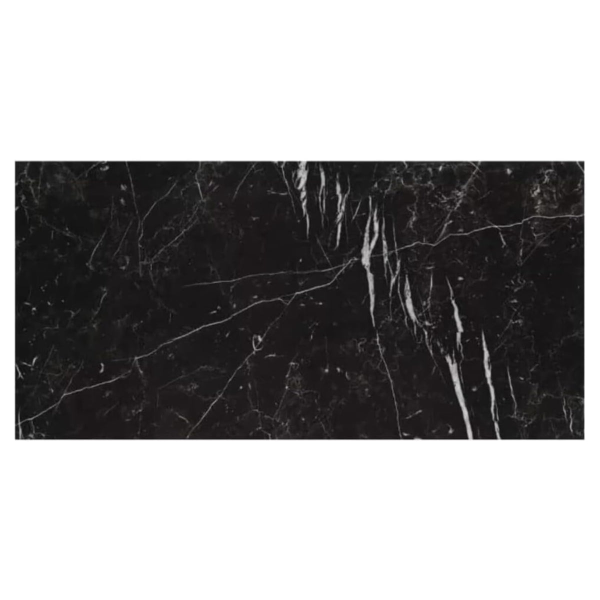 12x24 Nero Marquina Black with White Porcelain Floor and Wall Tile , Backsplash, Countertop, Bathroom, Fireplace