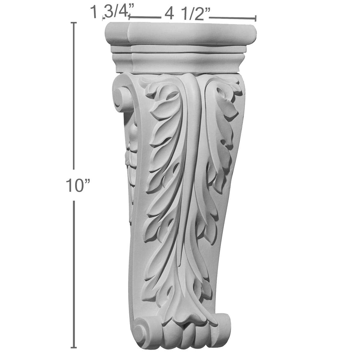 4 1/2-Inch W x 1 3/4-Inch D x 10-Inch H Asa Acanthus Corbel