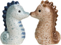 Ceramic Cute Sea Horse Salt & Pepper Shakers Set, Hand-Painted Sea Animals Salt and Pepper Shakers, Set - Set of 2