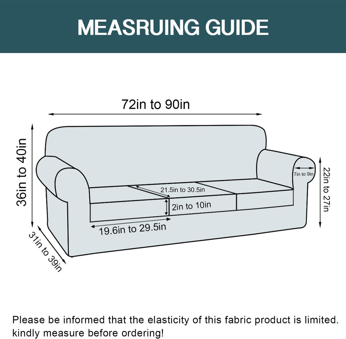4 Piece Sofa Velvet Couch Covers for 3 Cushion Stretch Slipcover with Individual Seat Cushion Elastic Furniture