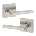Halifax Privacy Door Lever with Lock, Satin Nickel