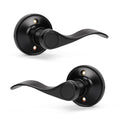 10 Set Dummy Lever Door Handles with a Black Finish, No-Functioning Pull Only Door Leversets(10 Left + 10 Right)