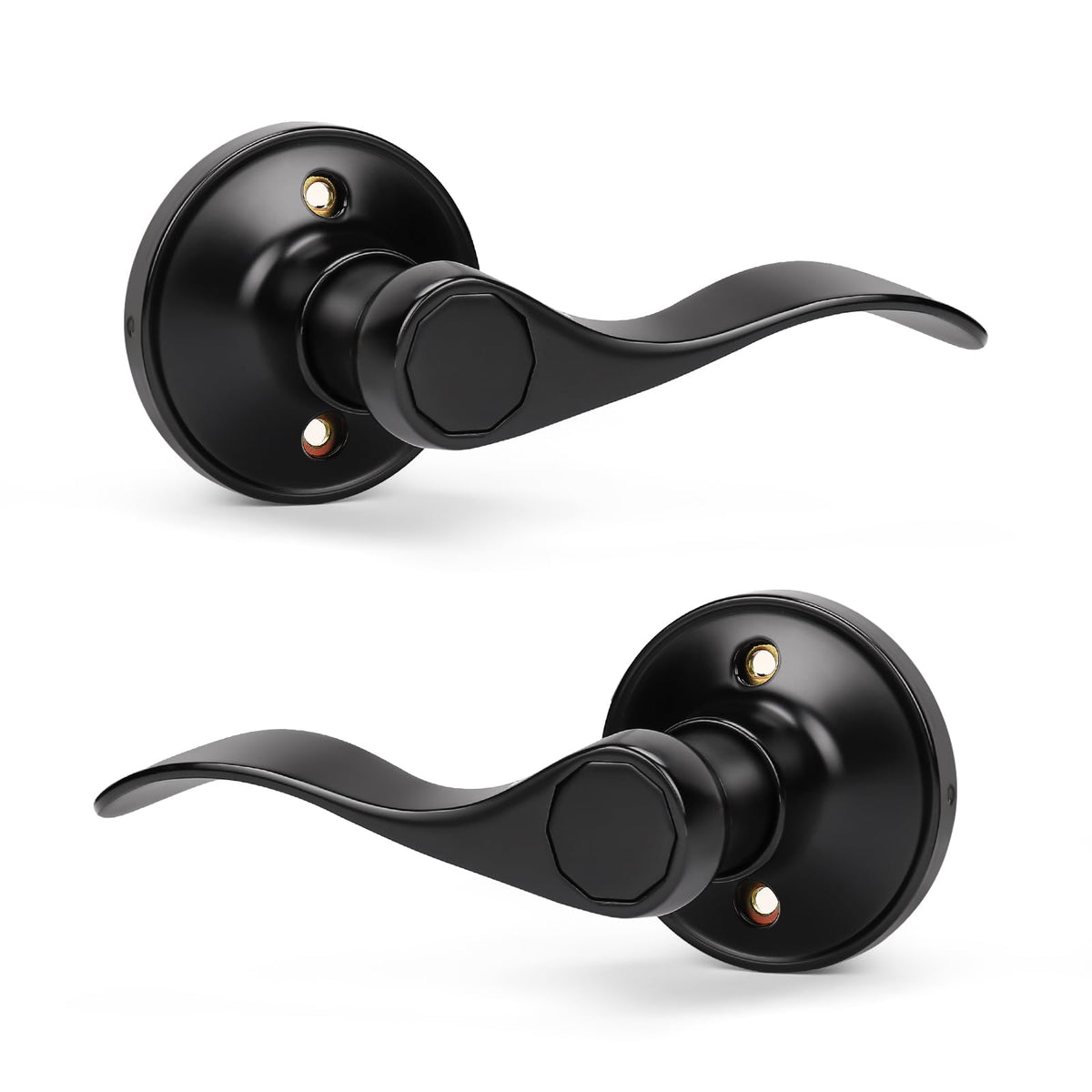10 Set Dummy Lever Door Handles with a Black Finish, No-Functioning Pull Only Door Leversets(10 Left + 10 Right)
