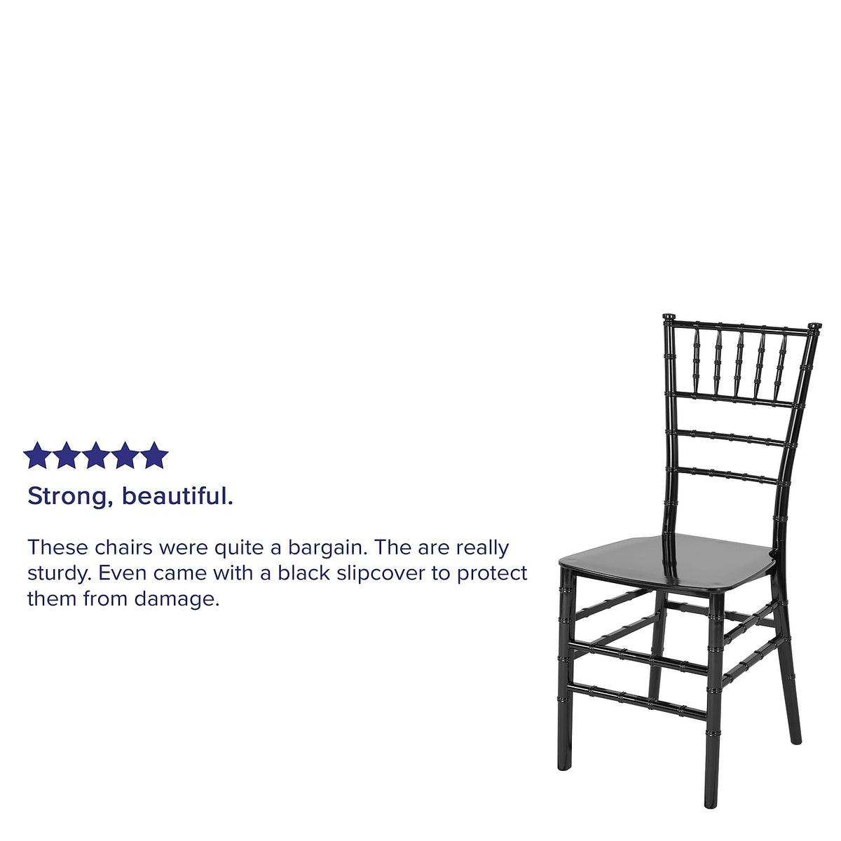 Hercules Stacking Resin Chiavari Chair, Mahogany, 2-Pack