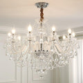 Ten-Light Clear K9 Crystal Chandelier with E12 Candelabra Sockets
