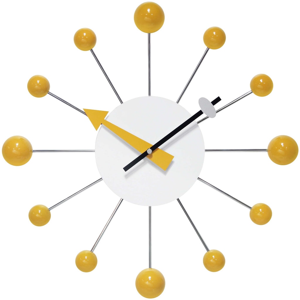Inspired Nelson Style LTD. Orb Spoke Starburst Wall Clock, Saffron, 15"