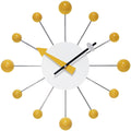 Inspired Nelson Style LTD. Orb Spoke Starburst Wall Clock, Saffron, 15"