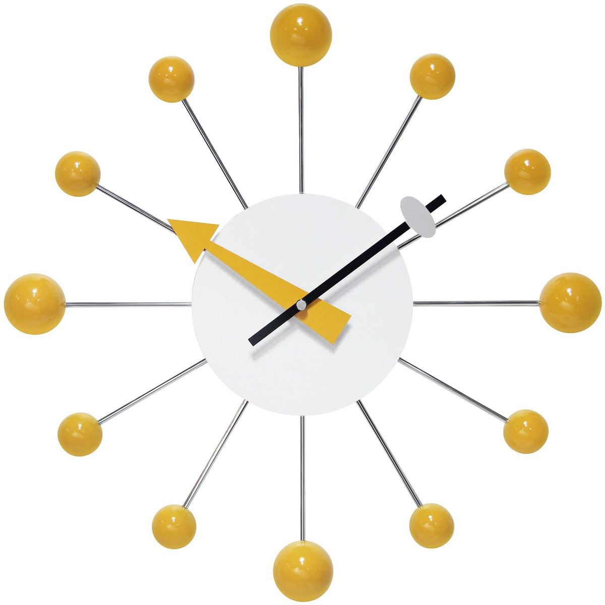 Inspired Nelson Style LTD. Orb Spoke Starburst Wall Clock, Saffron, 15"