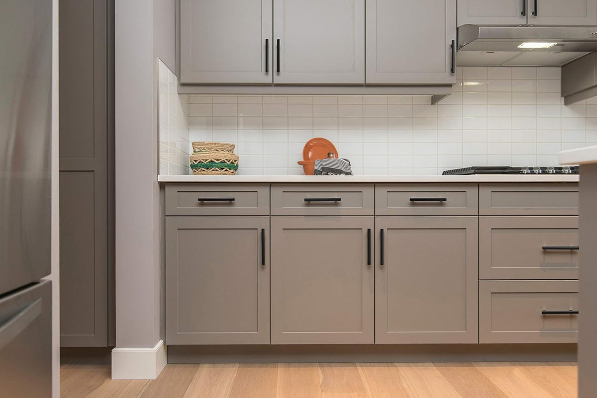 Cabinet Pulls,7.38" Length, 5" Hole Center,Matte Black,40 Pack