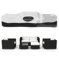Patio Furniture Cover with Weighted Ground Conforming Apron Seal - Water Resistant Rectangular Outdoor Furniture