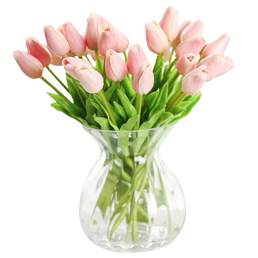 30pcs Artificial Tulip Bouquets DIY Artificial Silk Handmade Flowers Suitable Room Decoration Wedding Party